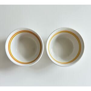 Vintage Shenango China Striped Gold Orange Bowls Restaurant Ware